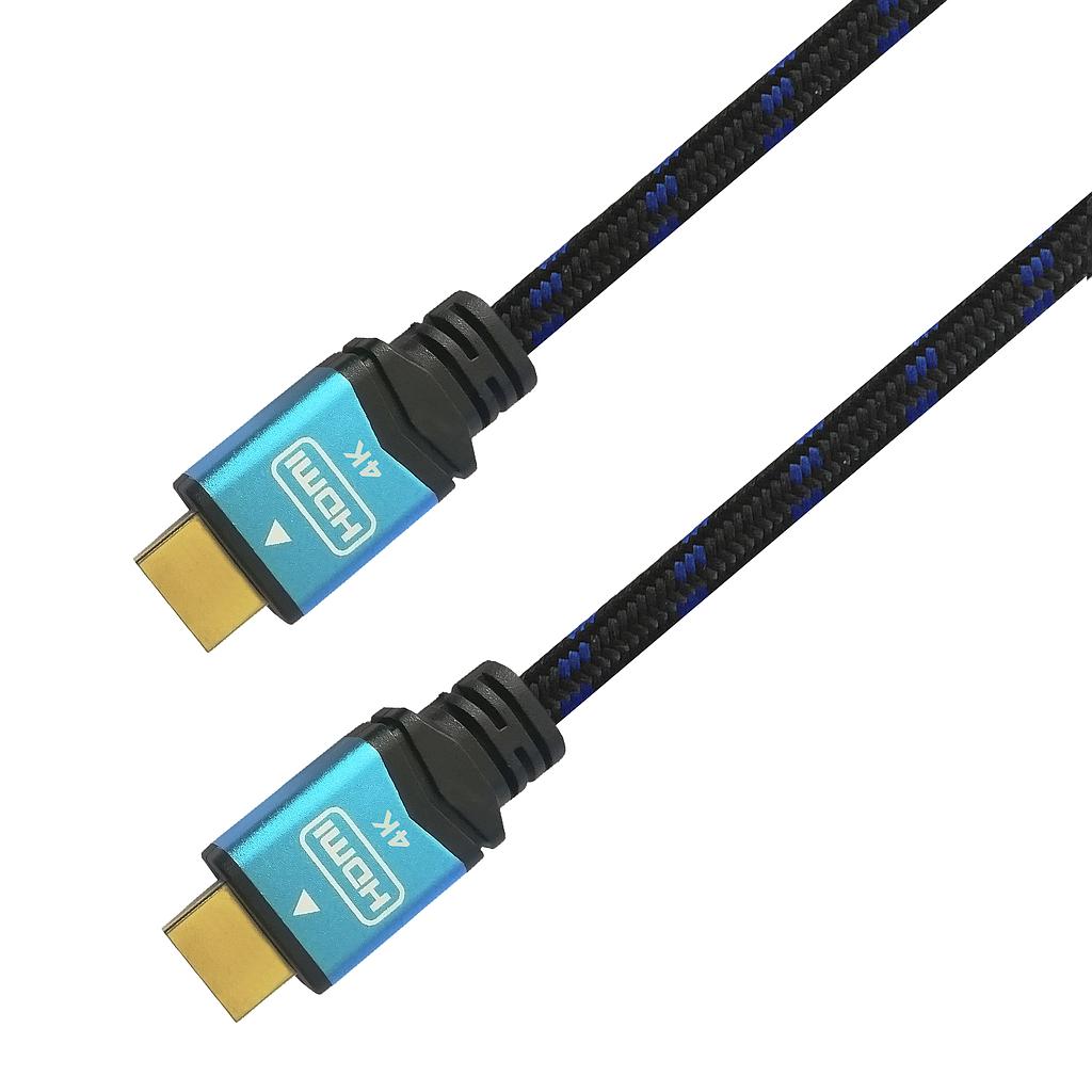 AISENS - CABLE HDMI V2.0 PREMIUM ALTA VELOCIDAD / HEC 4K@60HZ 18GBPS, A/M-A/M, NEGRO/AZUL, 5.0M (Ref.A120-0359)
