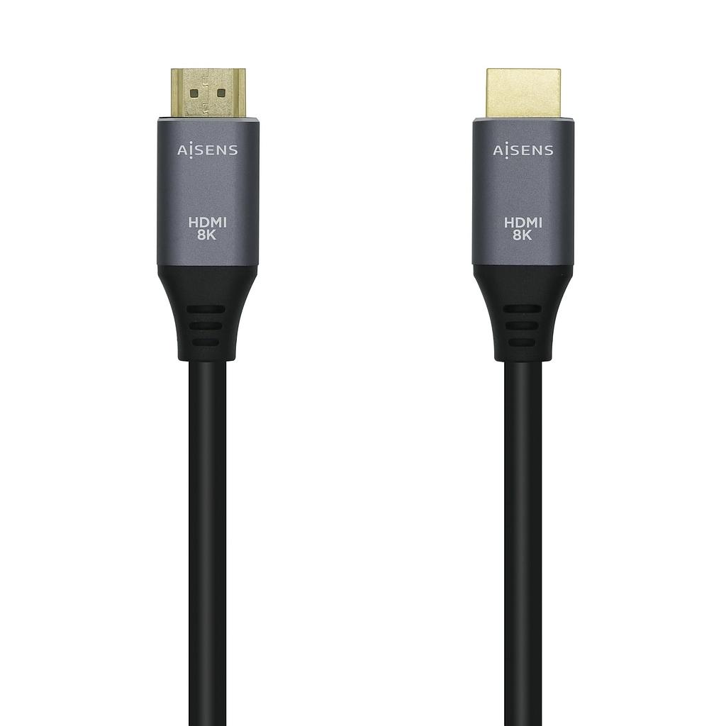 AISENS - CABLE HDMI V2.1 ULTRA ALTA VELOCIDAD / HEC 8K@60HZ 48GBPS, A/M-A/M, GRIS/NEGRO, 3.0M (Ref.A150-0429)