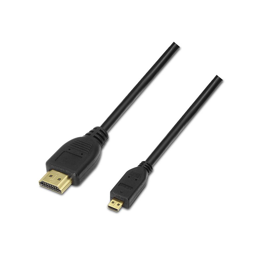 AISENS - CABLE MICRO HDMI ALTA VELOCIDAD / HEC, A/M-D/M, NEGRO, 1.8M (Ref.A119-0117)