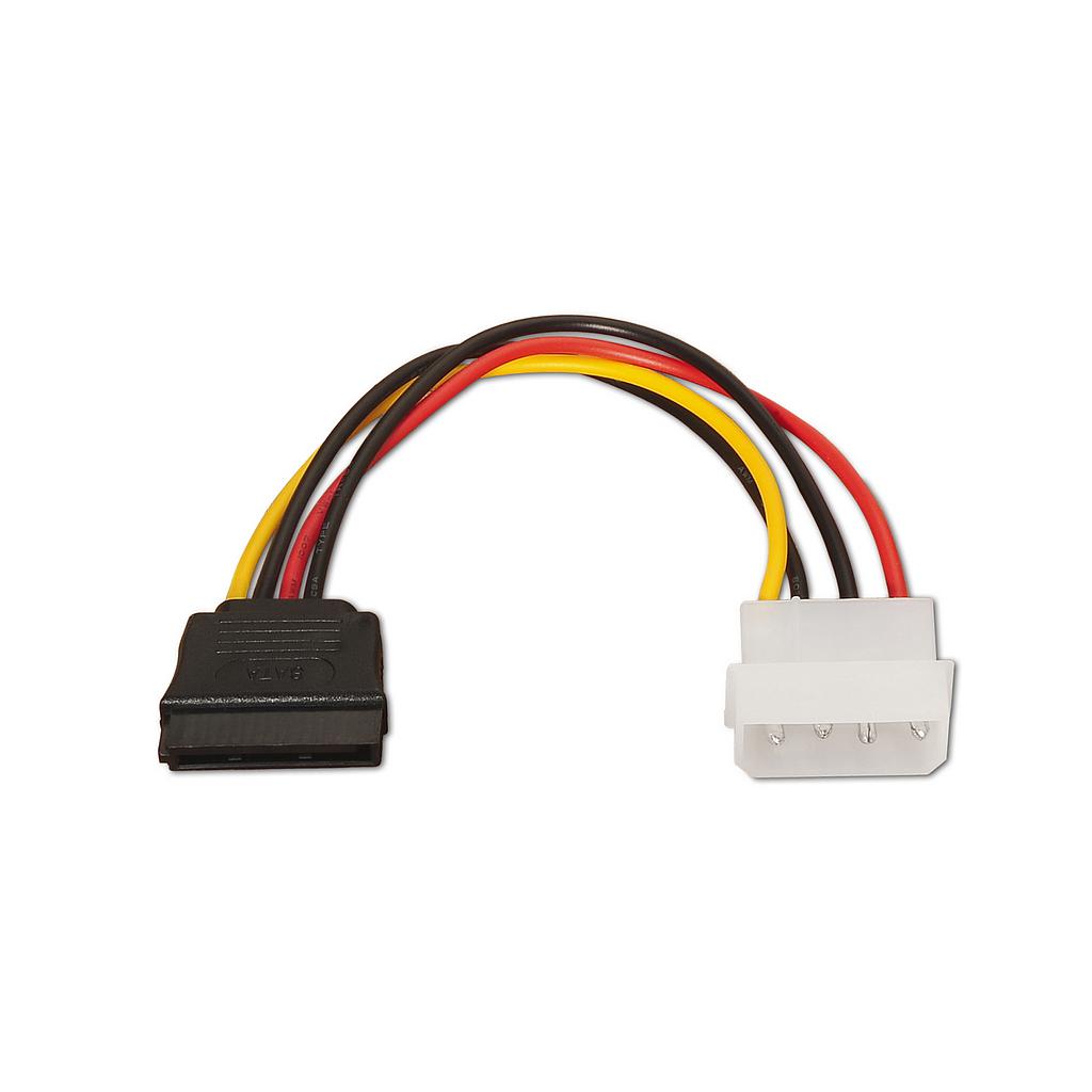 AISENS - CABLE SATA ALIMENTACIÓN, MOLEX 4PIN/M-SATA/H, 16CM (Ref.A131-0158)