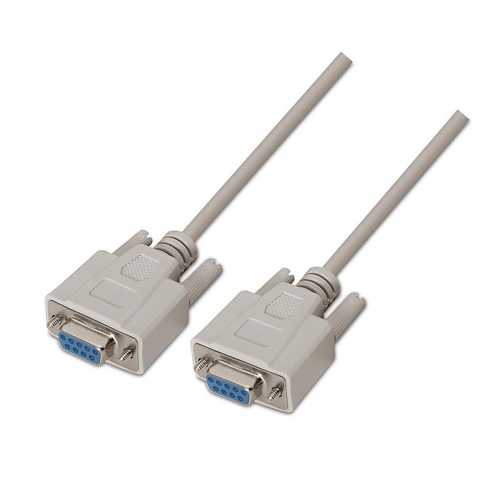 AISENS - CABLE SERIE NULL MODEM, DB9/H-DB9/H, BEIGE, 1.8M (Ref.A112-0067)
