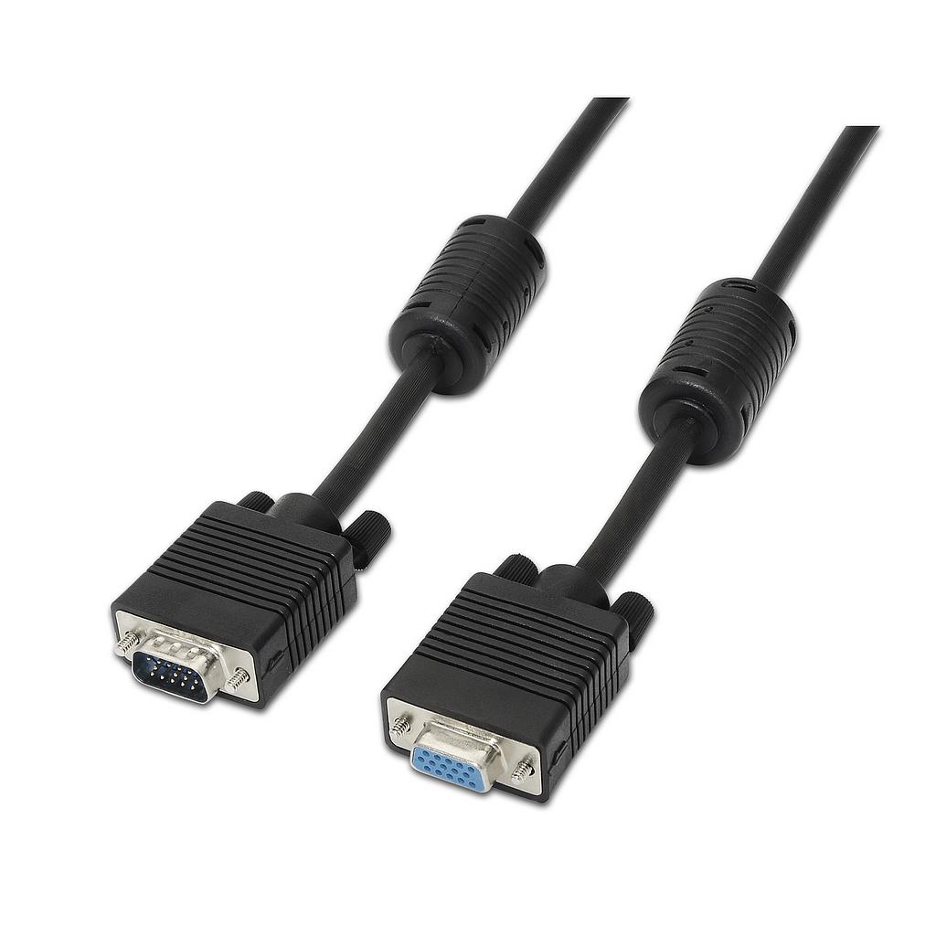 AISENS - CABLE SVGA CON FERRITA, HDB15/M-HDB15/H, NEGRO, 3.0M (Ref.A113-0079)