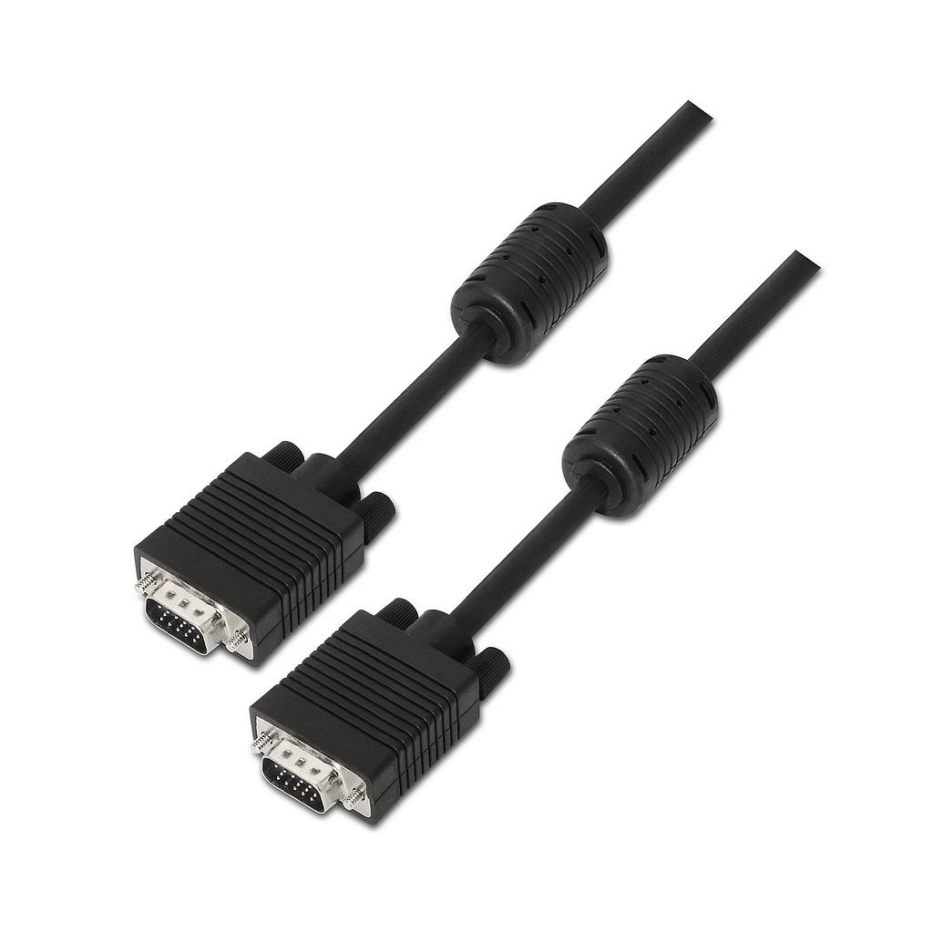 AISENS - CABLE SVGA CON FERRITA, HDB15/M-HDB15/M, NEGRO, 1.8M (Ref.A113-0071)