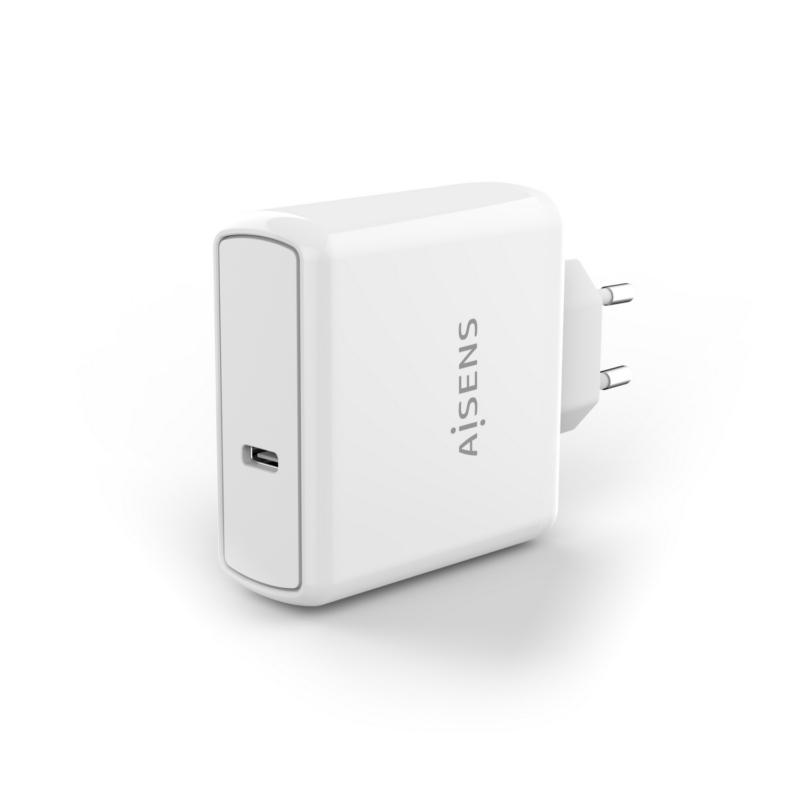 AISENS - CARGADOR PD3.0 QC3.0 1XUSB-C 60W WHITE (Ref.ASCH-1PD60-W)