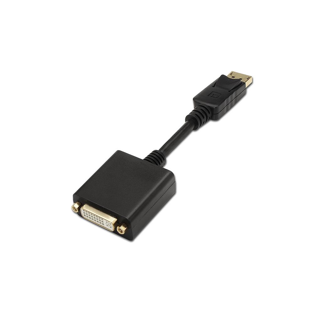 AISENS - CONVERSOR DISPLAYPORT A DVI SINGLE LINK, DP/M-DVI/H, NEGRO, 15CM (Ref.A125-0133)