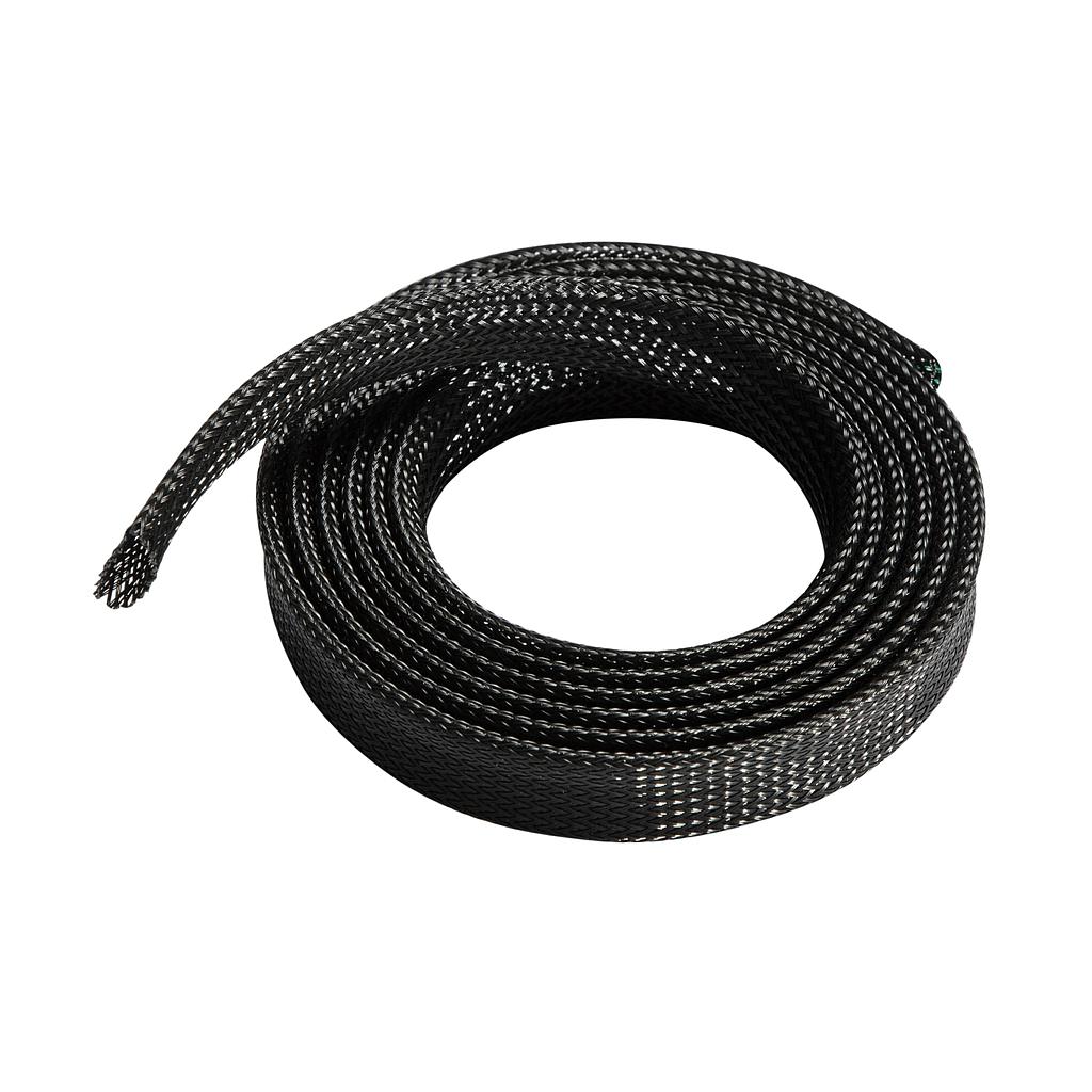 AISENS - ORGANIZADOR DE CABLE POLIESTER 20MM, NEGRO, 1.0M (Ref.A151-0405)