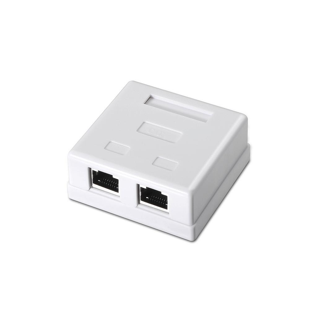 AISENS - ROSETA DE SUPERFICIE RJ45 CAT.6 FTP 2 TOMAS, BLANCO (Ref.A139-0304)