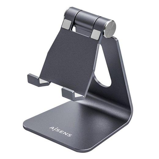 AISENS - SOPORTE DE SOBREMESA TAMAÑO M AJUSTABLE (1 PIVOTE) PARA MOVIL / TABLET, GRIS (Ref.MS1PM-083)