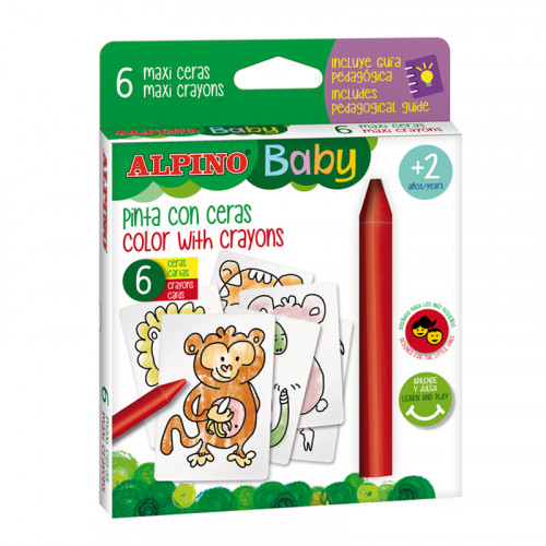 ALPINO - ESTUCHE 6 CERAS BABY-LA JUNGLA (Ref.DA002006)