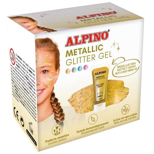 ALPINO - GEL CON PURPURINA METALLIC GLITTER CAJA 6U ORO (Ref.DL000612)