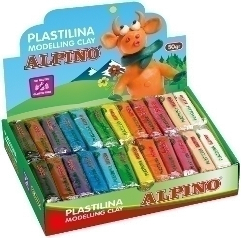 ALPINO - PLASTILINA STANDARD 50.GR CAJA 24 SURTIDAS (Ref.DP000915)