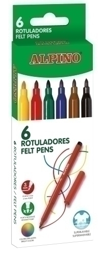 ALPINO - ROTULADOR FIBRA STANDARD ESTUCHE de 6 (Ref.AR001001)