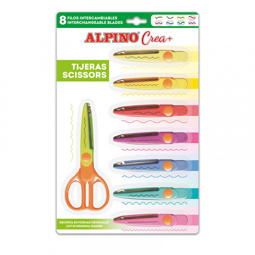 ALPINO - TIJERAS ESCOLARES FASHION SHAPES 8+1 CORTES ESPECIALES (Ref.PT0030)