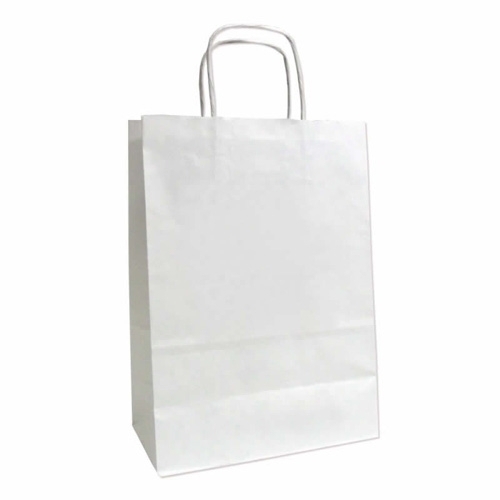 ANDINA - BOLSA de PAPEL KRAFT BLANCO 24x32x10 cm BLANCO PAQUETE de 50 (Ref.2004007)
