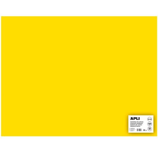 APLI - CARTULINA 170G 50X65CM AMARILLO -25 HOJAS- (Ref.14263)