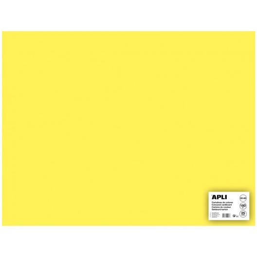 APLI - CARTULINA 170G 50X65CM AMARILLO CLARO -25 HOJAS- (Ref.14256)