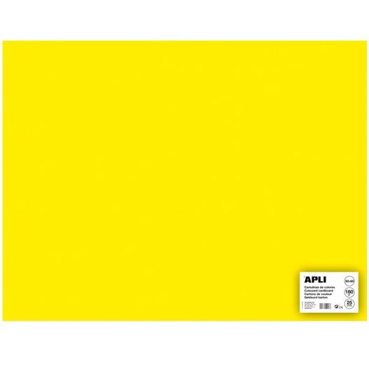 APLI - CARTULINA 170G 50X65CM AMARILLO FLUOR -25 HOJAS- (Ref.14278)