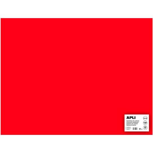 APLI - CARTULINA 170G 50X65CM ROJO -25 HOJAS- (Ref.14265)