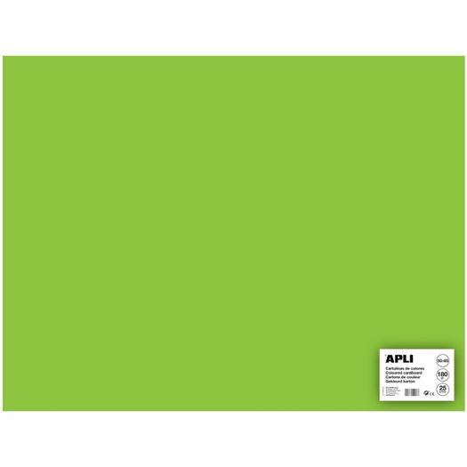 APLI - CARTULINA 170G 50X65CM VERDE CLARO -25 HOJAS- (Ref.14257)