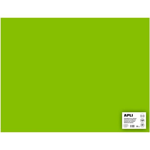 APLI - CARTULINA 170G 50X65CM VERDE FLUOR -25 HOJAS- (Ref.14275)