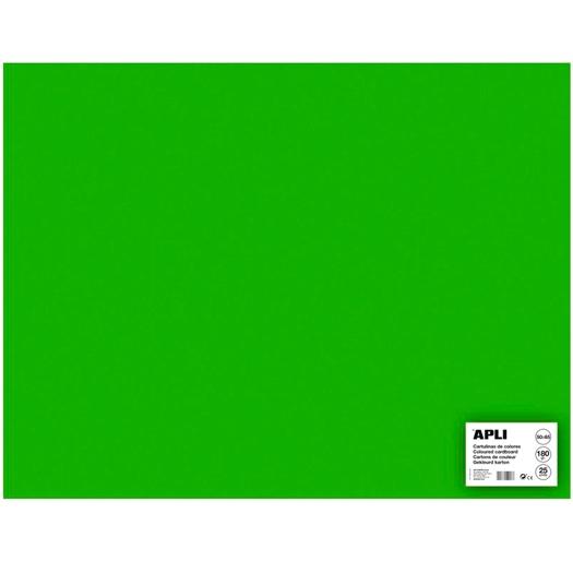APLI - CARTULINA 170G 50X65CM VERDE HIERBA -25 HOJAS- (Ref.14266)