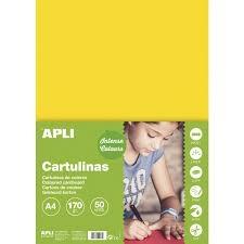 APLI - CARTULINA 170G A4 AMARILLO 50 HOJAS (Ref.14237)
