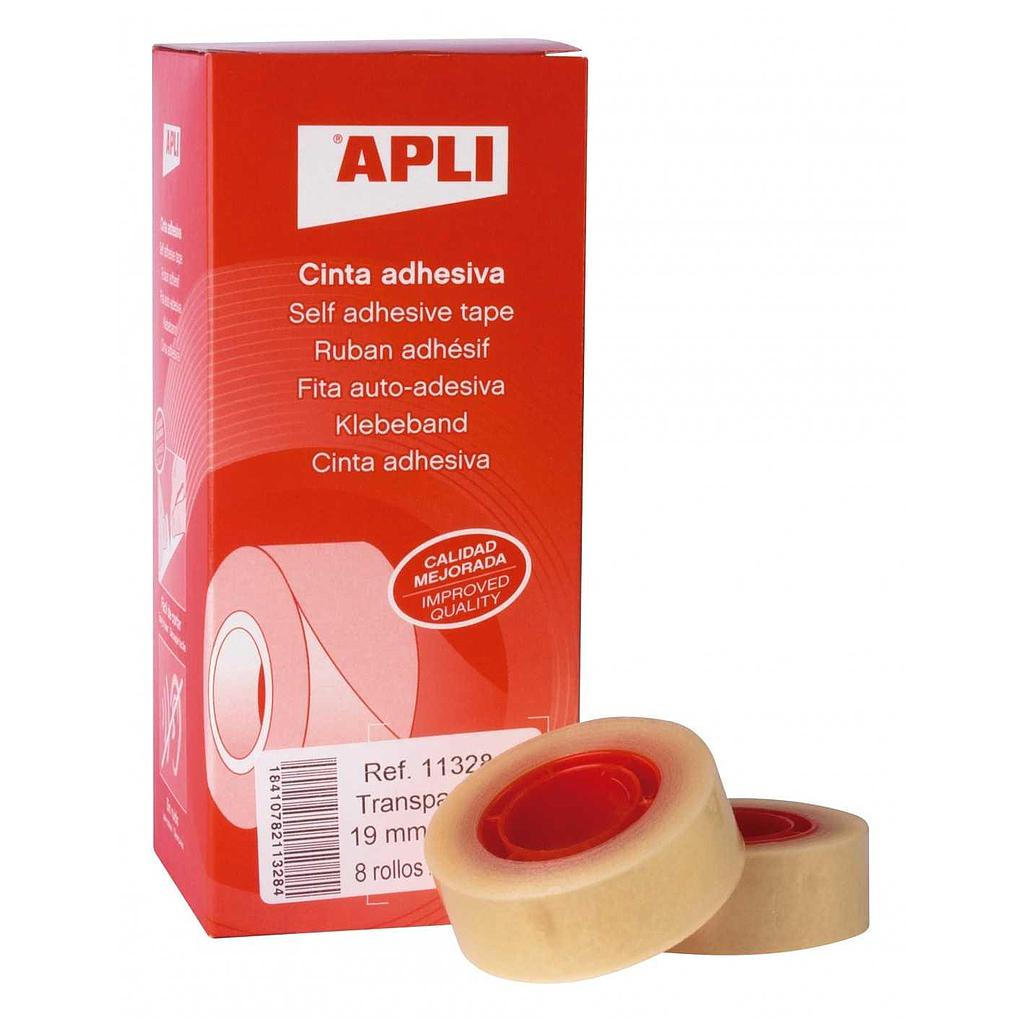 APLI - CINTA ADHESIVA TRANSPARENTE 33MX19MM PACK -8U- (Ref.11328)