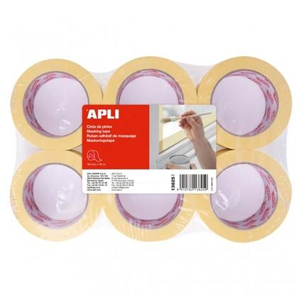 APLI - CINTA PINTOR 60GR ROLLO 48MMX45M REMOVIBLE AMARILLO - 6U- (Ref.13825)
