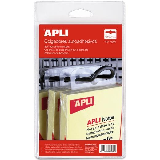 APLI - COLGADORES ADHESIVOS 34X48 PLASTICO C/100 -esp- (Ref.10586)