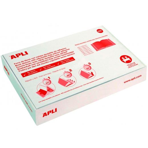 APLI - FORRO DE LIBROS CON SOLAPA AJUSTABLE PP 220MM -CAJA 100U- (Ref.12485)