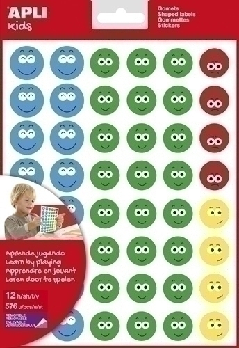APLI - GOMETS BOLSA 12h CARA FELIZ SMILE 4 col.surt.(AM-AZ-RJ-VD) 576 uds. () (Ref.14811)
