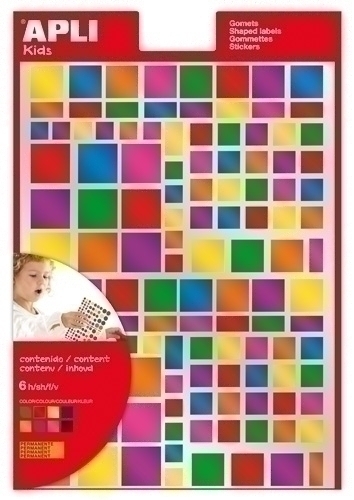 APLI - GOMETS BOLSA PERMANENTES 6h CUADRADOS MULTICOLOR 7 col.surt.(METALIZADOS) 756 uds. () (Ref.13530)