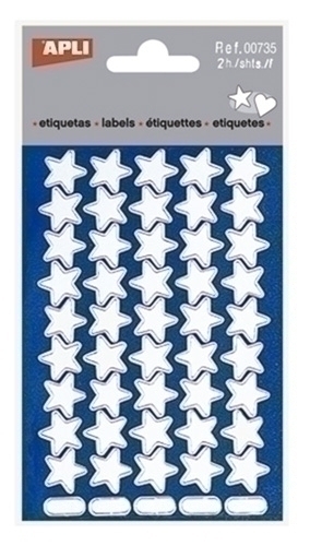 APLI - GOMETS ESTRELLA 5 puntas BOLSA 2h PLATA (00) (Ref.735)