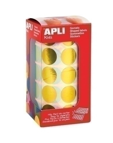 APLI - GOMETS METALIZADOS ROLLO 59h CIRCULO Ø 20 mm AMARILLO 1.770 uds. () (Ref.12047)