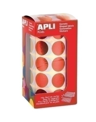 APLI - GOMETS METALIZADOS ROLLO 59h CIRCULO Ø 20 mm ROJO 1.770 uds. () (Ref.12049)