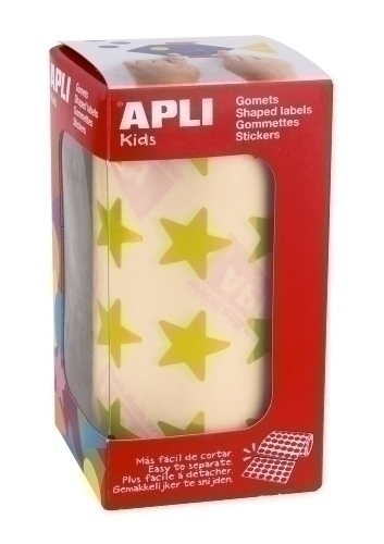 APLI - GOMETS METALIZADOS ROLLO 59h ESTRELLA GRANDE AMARILLO 1.416 uds. () (Ref.12051)