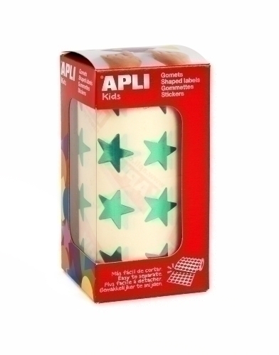 APLI - GOMETS METALIZADOS ROLLO 59h ESTRELLA GRANDE VERDE 1.416 uds. () (Ref.12054)