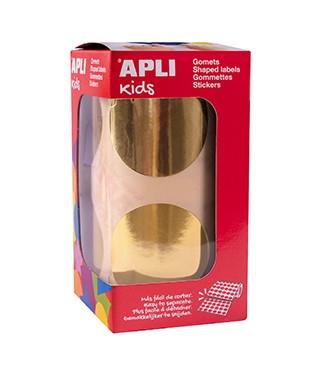 APLI - GOMETS REDONDOS 45MM ROLLO DORADO (Ref.18483)
