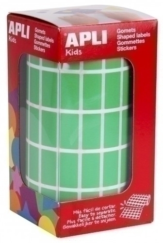 APLI - GOMETS ROLLO 59h RECTANGULO 20x10 mm VERDE 3.540 uds. (0) (Ref.4886)