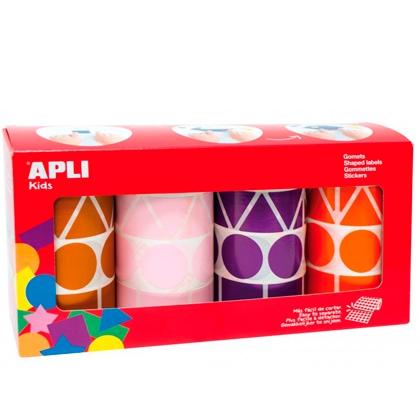 APLI - GOMETS ROLLO 59h XL FIGURAS GEOM.(CL.,TR.,CD.,RG.) 27 mm PACK 4 rollos (MR-NJ-RS-VL) 5.428 uds. () (Ref.11913)