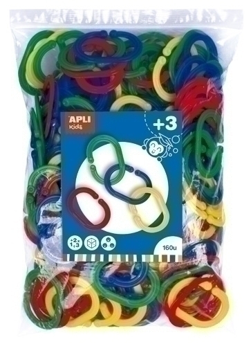 APLI - JUEGO EDUCATIVO KIDS ANILLAS ENGARZABLES BOLSA DE 160 UD. (Ref.17486)