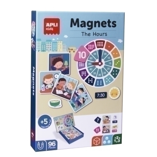 APLI - JUEGO MAGNETICO APRENDO LAS HORAS 96 PIEZAS (Ref.18573)