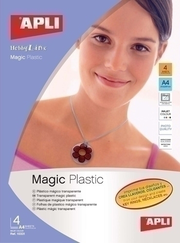 APLI - PAPEL INK-JET A4 PLASTICO MAGICO TRANS 4H (Ref.10331)