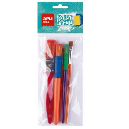 APLI - PINCELES PAINT&amp;FUN VARIAS MEDIDAS BOLSA DE 5 C/SURTIDOS (Ref.19411)