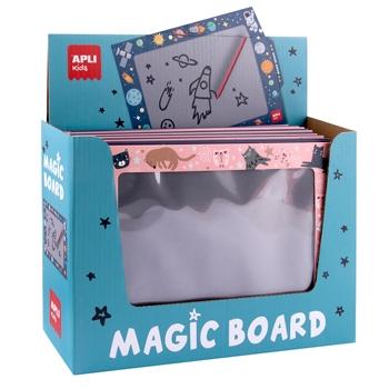 APLI - PIZARRAS MÁGICAS C/BOLÍGRAFO EXPOSITOR DE 24 C/SURTIDOS +3 AÑOS (Ref.18793)