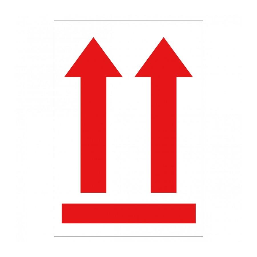 APLI - ROLLO ETIQUETA FLECHA POSICIÓN VERTICAL ROJA (Ref.12402)