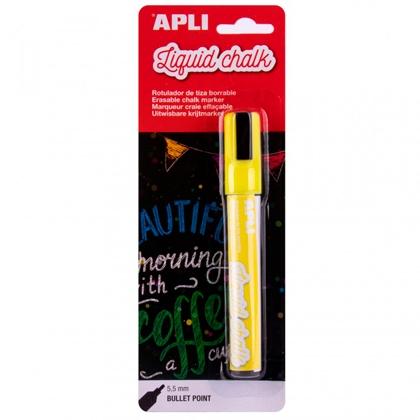 APLI - ROTULADOR TIZA LÍQUIDA PUNTA REDONDA 5,5MM AMARILLO (Ref.13956)