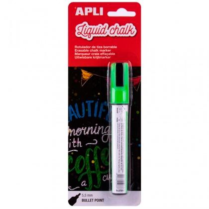 APLI - ROTULADOR TIZA LÍQUIDA PUNTA REDONDA 5,5MM VERDE (Ref.13958)
