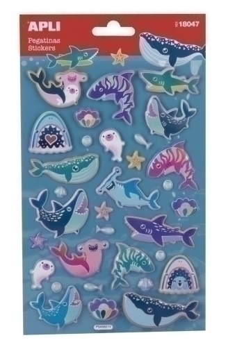 APLI - STICKERS BOLSA 1h ANIMALES MARINOS () (Ref.18047)