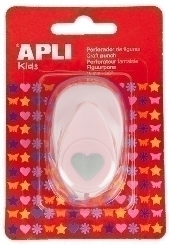 APLI - TALADRO FANTASIA 16 mm CORAZON ROSA (Ref.13068)